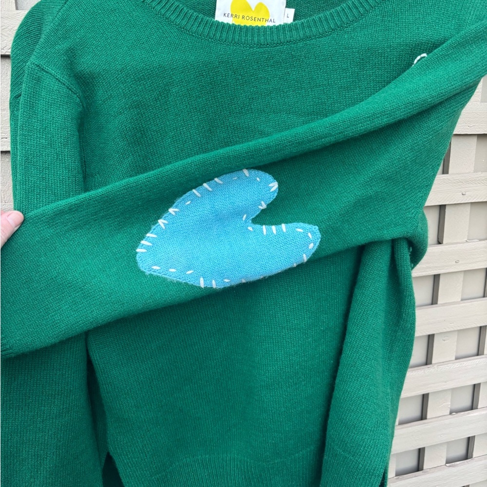 Kerri Rosenthal Emerald Green cashmere Crew Neck Sweater - Picture 4 of 8